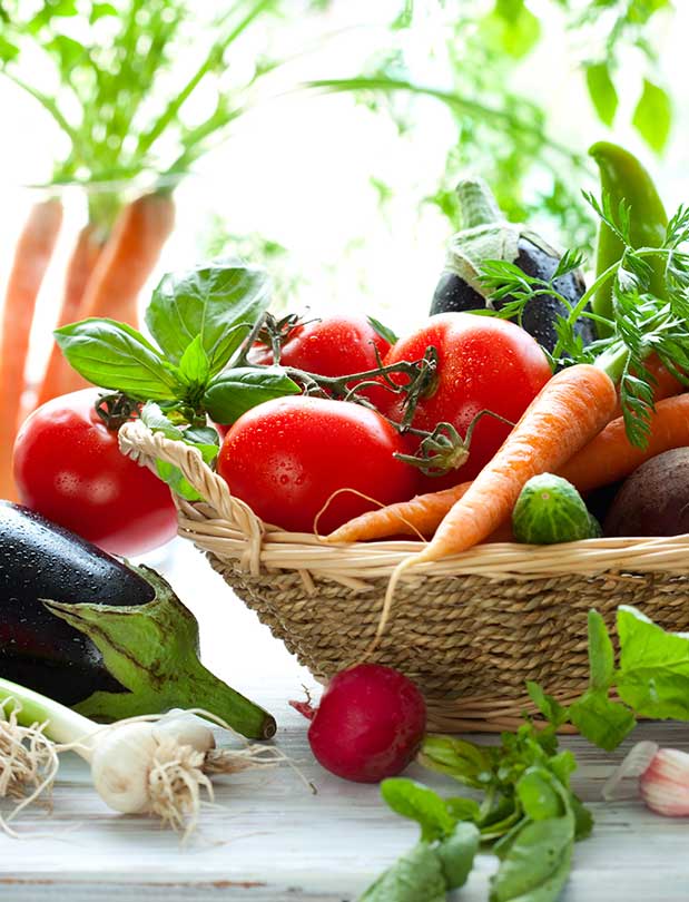 Fresh vegetables in basket